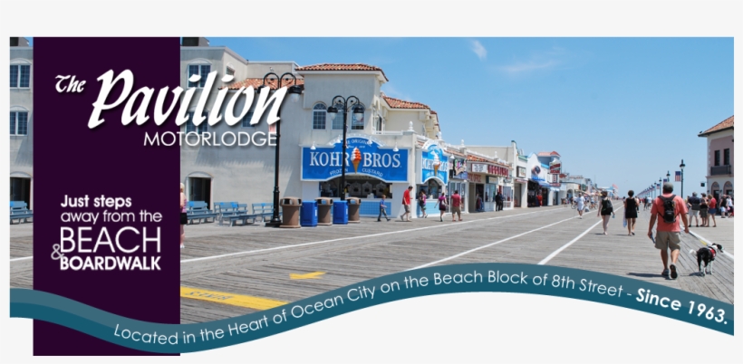Located In The Heart Of Ocean City On The Beach Block - Pavilion Motor Lodge Ocean City Nj, transparent png download