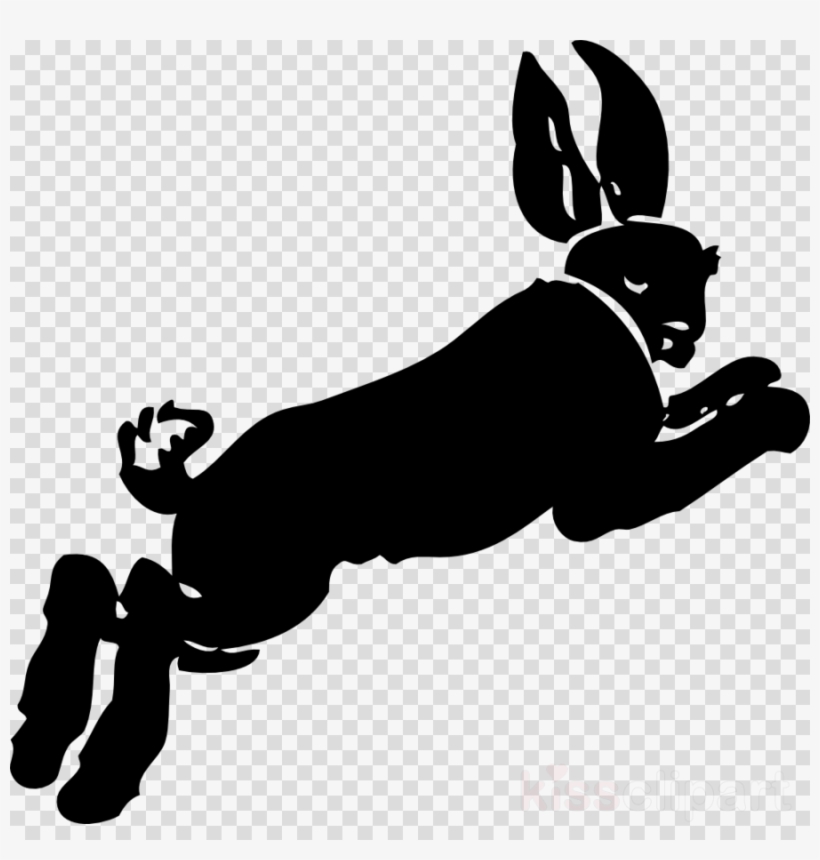 Rabbit On The Run Clipart Hare Domestic Rabbit Clip - Running Rabbit, transparent png download