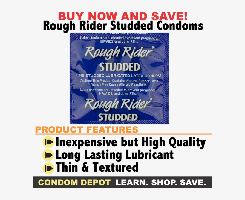 Roughriderstuddedpromo - Rough Rider Hot Passion 3 Pk By Contempo, transparent png download