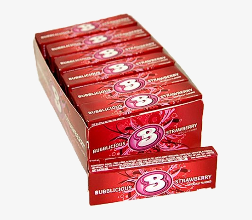 Bubblicious Strawberry Bubble Gum 5-piece Pack For - Bubblicious Strawberry Bubble Gum - 18 Pack, 5 Piece, transparent png download