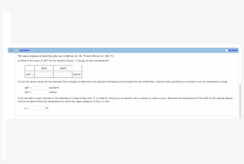 -120 Points My Notes The Vapor Pressure Of Solid Co2 - Application Software, transparent png download