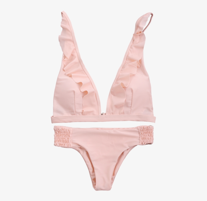 Ruffles Plunge Bathing Suit - Bikini, transparent png download