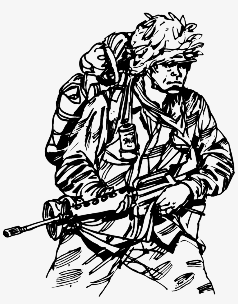 Banner Freeuse Library War Soldiers At South Soldier - Guerra De Vietnam Dibujos, transparent png download
