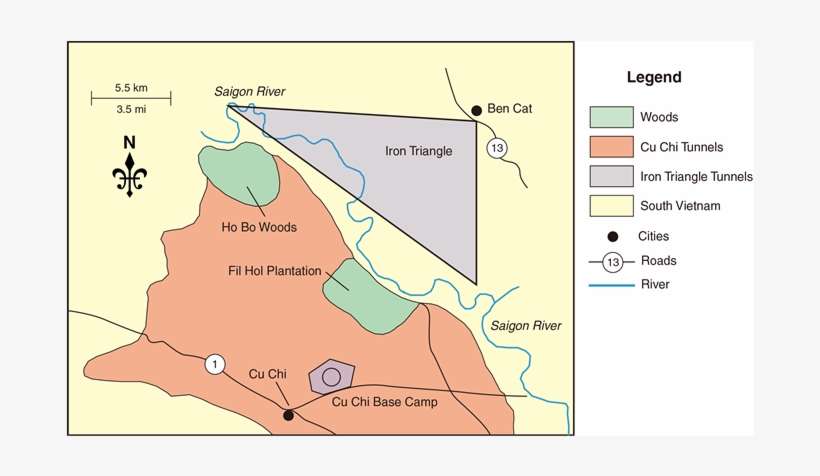 The Cu Chi And Iron Triangle Tunnel Areas And The Cu, transparent png download