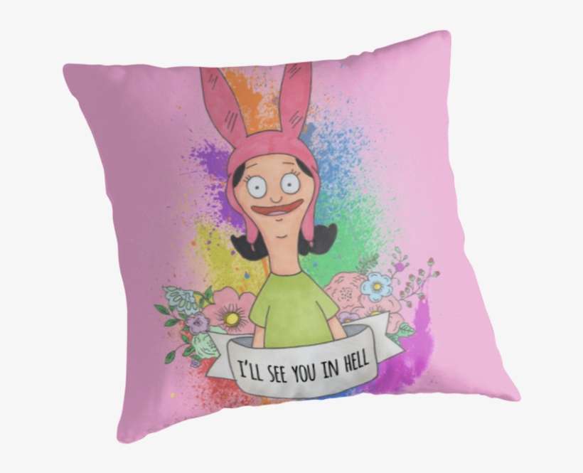 Louise Belcher By Laurajean1 - Throw Pillow, transparent png download