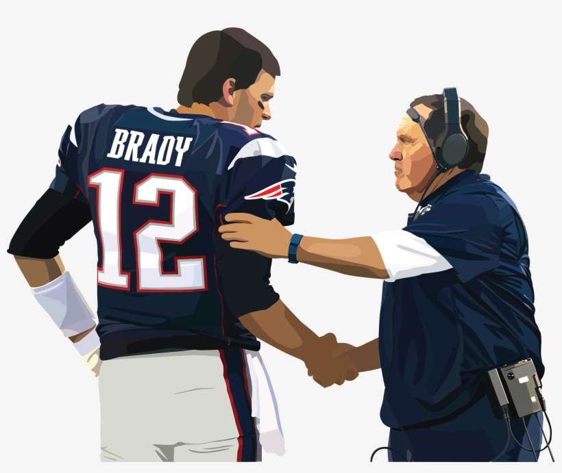 Illustration Of Nfl Player Tom Brady With His Coach - Tom Brady Png Illustration, transparent png download