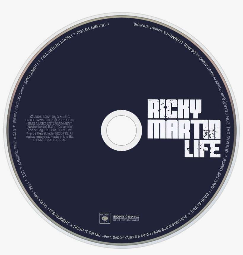 Ricky Martin Life Cd Disc Image - Cd, transparent png download