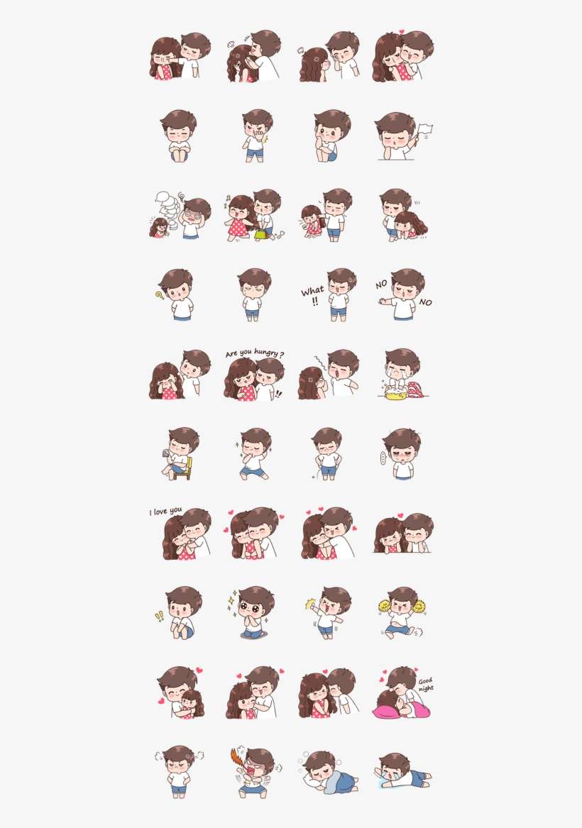 卖line 贴图boobib Cute Couples Vol - Boobib Cute Couple Vol2, transparent png download