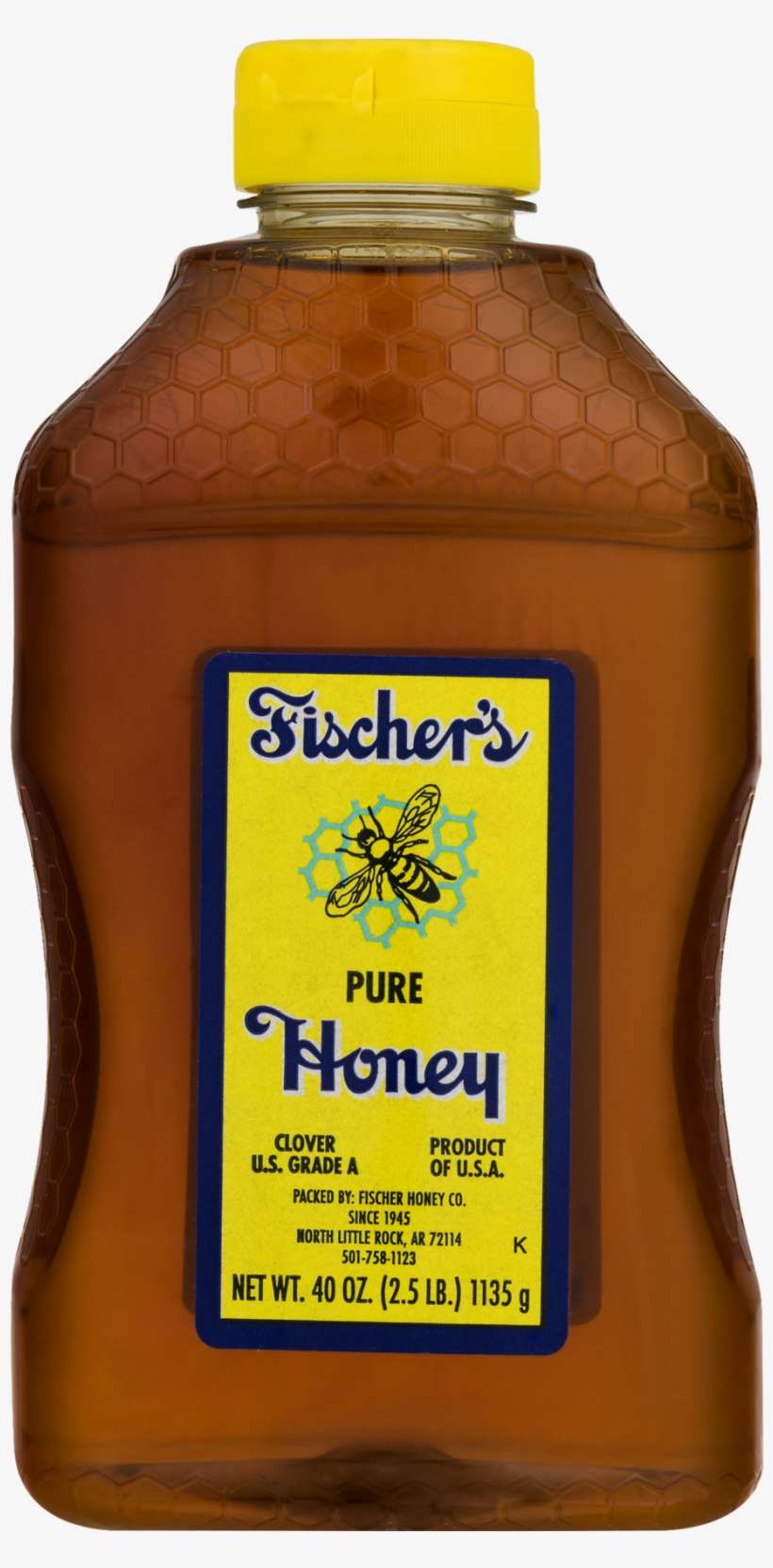 Fischer's 100% Pure Clover Honey, 40 Oz, transparent png download