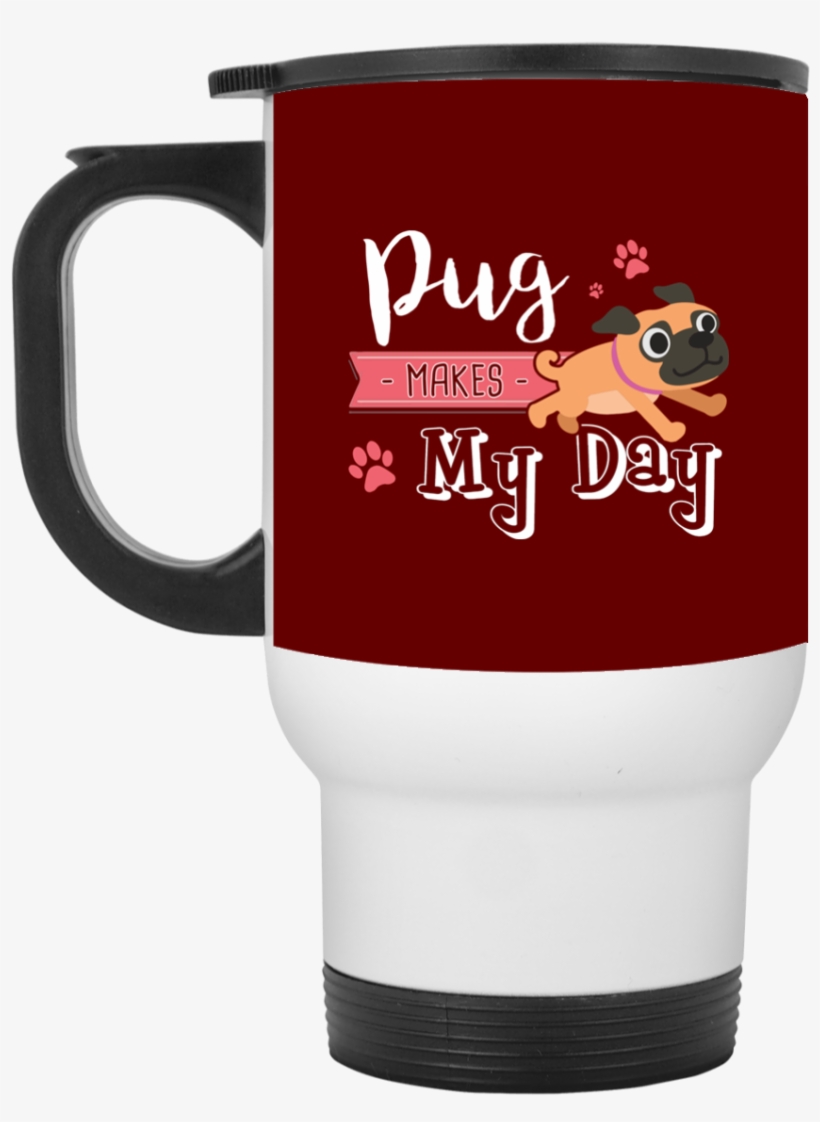 Pug Makes My Day - 2 Pug - Men's Zip Hoodie, transparent png download
