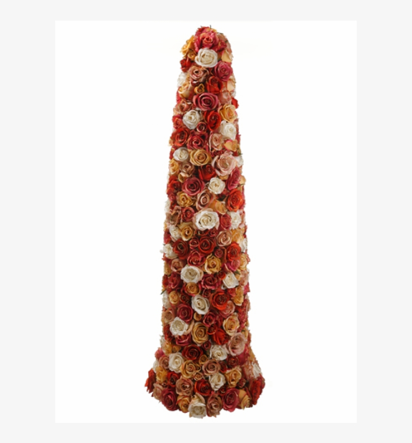 50" Glitter Rose Cone-shaped Topiary Talisman Apricot - Shape, transparent png download