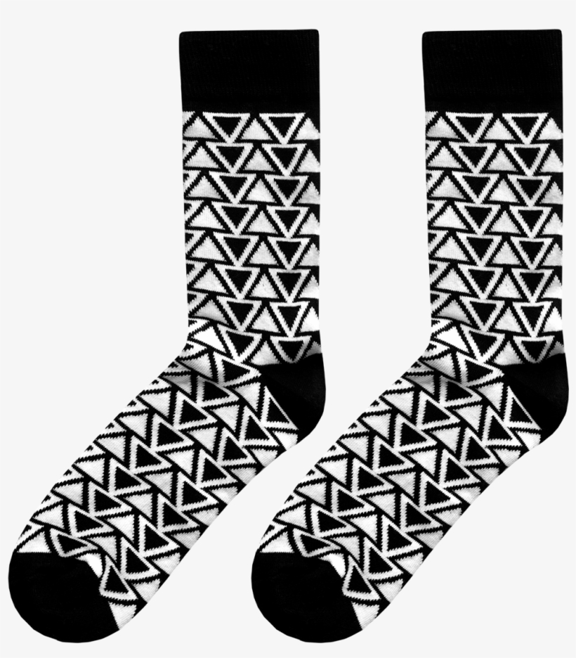 Fana & Fotter Tribal Triangles Black/white Socks - Sock, transparent png download