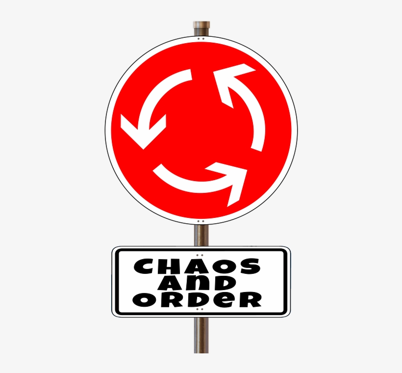 Chaos, Regulation, Chaos Theory, Traffic Sign - France Roundabout Sign, transparent png download