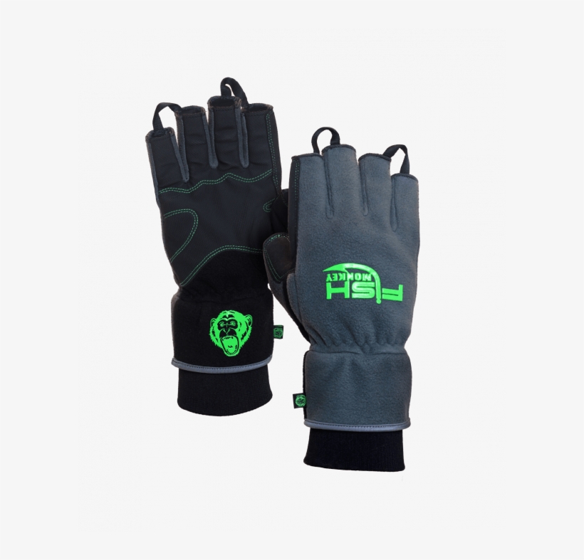Fm27 Chilly Willie Polar Fleece Half Finger - Fish Monkey Chilly Willie Gloves - Black Xl, transparent png download