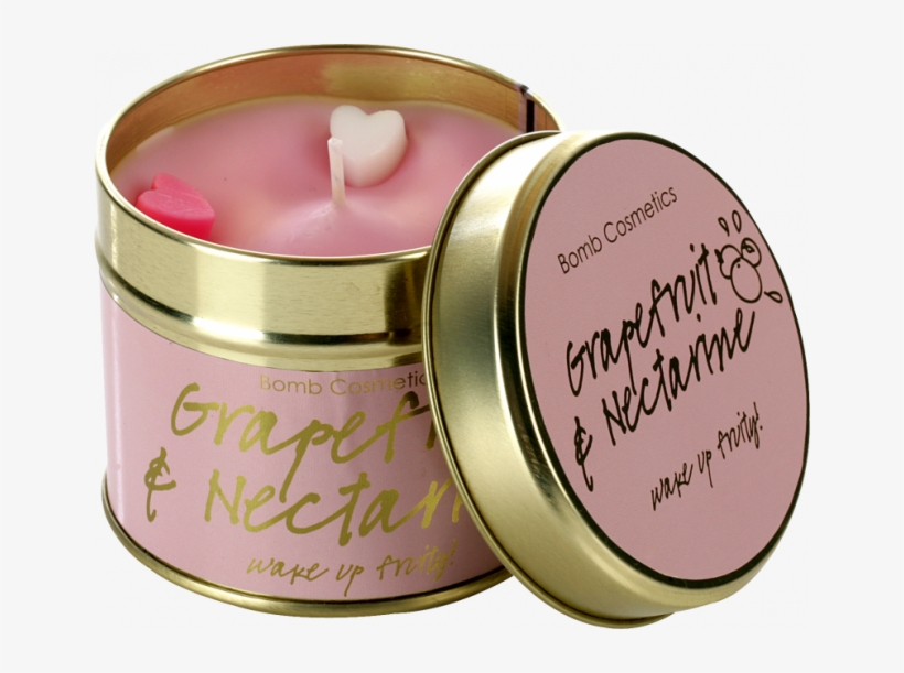 Grapefruit & Nectarine Tinned Candle - Bomb Cosmetics Handmade Aromatic Tinned Candle Grapefruit, transparent png download