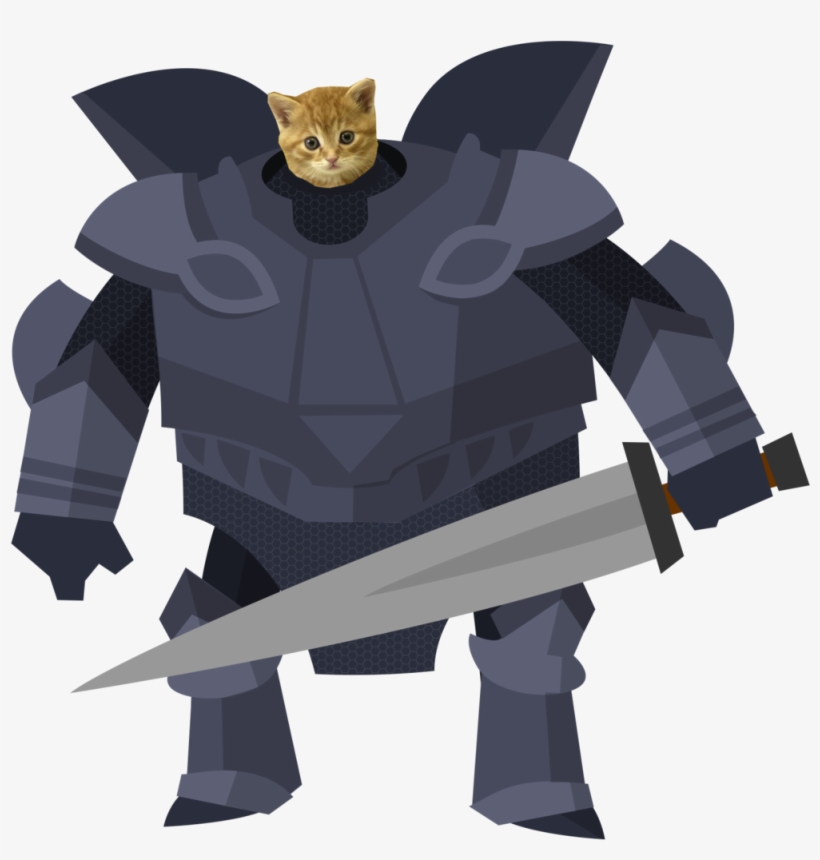 Kitten Knight Flat Copy 2 - Flat Knight, transparent png download