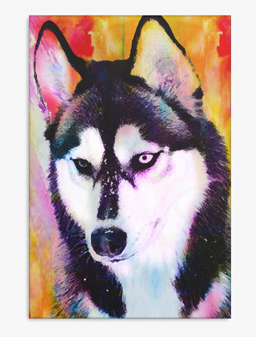 Husky Canvas P77 - Husky Puppy Bi Eyed, transparent png download