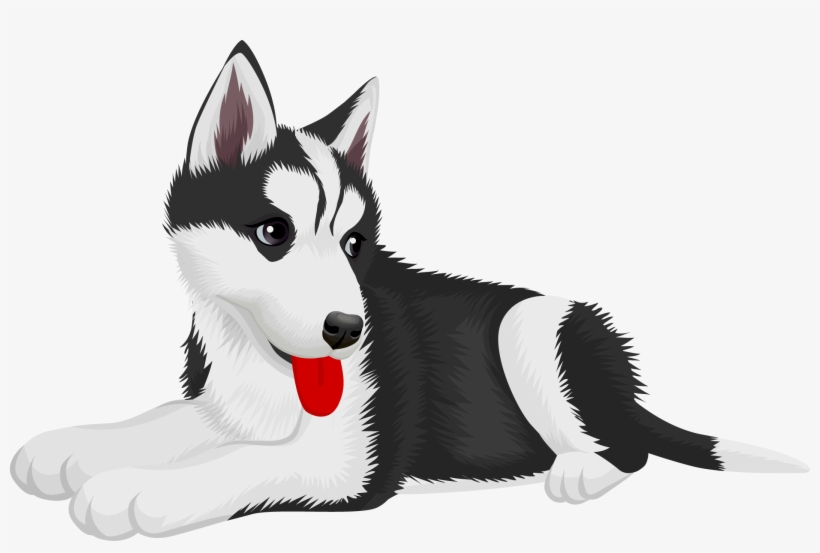 Png Library Download Siberian Husky Pet Cat Clip Art - Cute Dog Vector, transparent png download