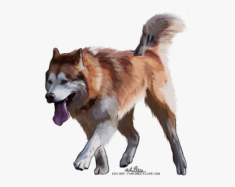 Husky Paw Print Clipart Graphic Black And White Download - Art Of Red Husky, transparent png download