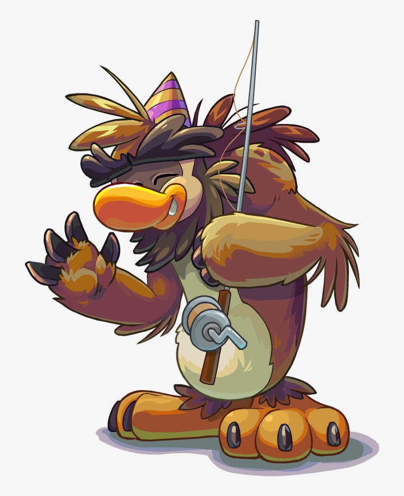 Puffle Party 2015 Sasquatch With Fishing Pole - Sam The Sasquatch Club Penguin, transparent png download