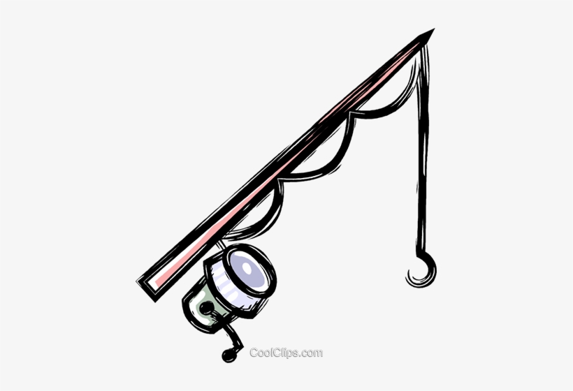 Fishing Pole Royalty Free Vector Clip Art Illustration - Fishing Pole Clipart, transparent png download