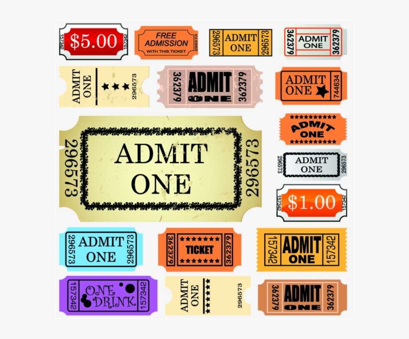 Set Of Admit Tickets - Admit One Ticket Diy, transparent png download