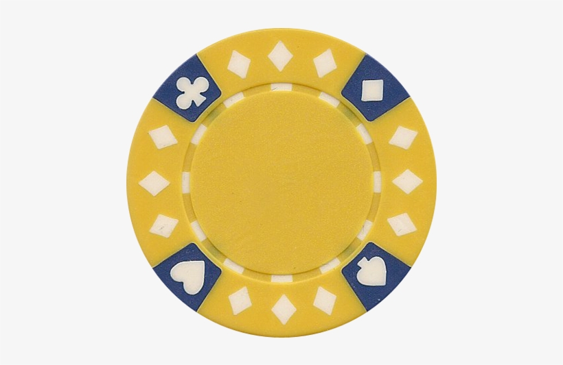 Clay Composite Tri Color Diamond Suited Poker Chips - Yellow Poker Chip Png, transparent png download