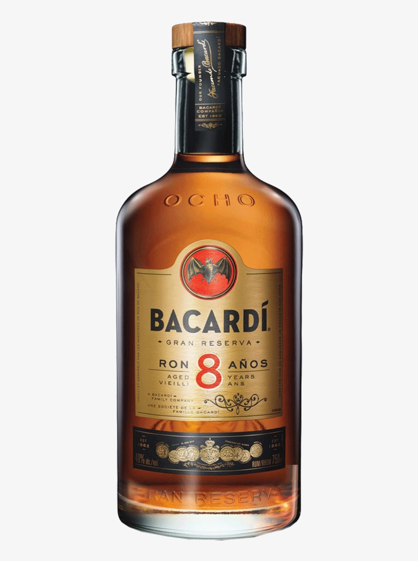 Bacardi 8 Amber Rum - Bacardi 8 Años Gran Reserva, transparent png download