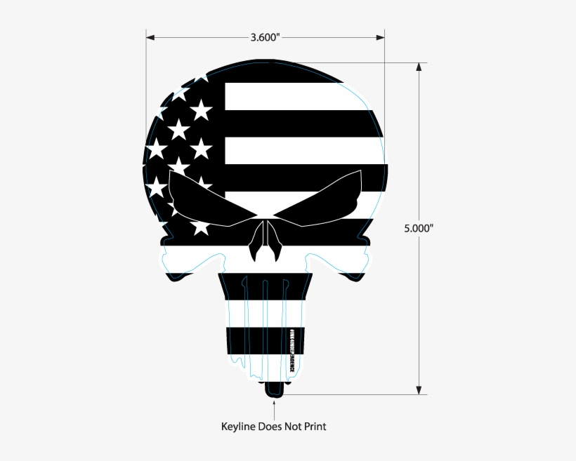 Black And White American Flag - Black And White American Flag Skull, transparent png download
