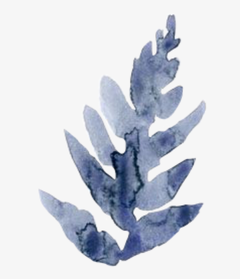 Ftestickers Watercolor Leaf Blue - Illustration, transparent png download