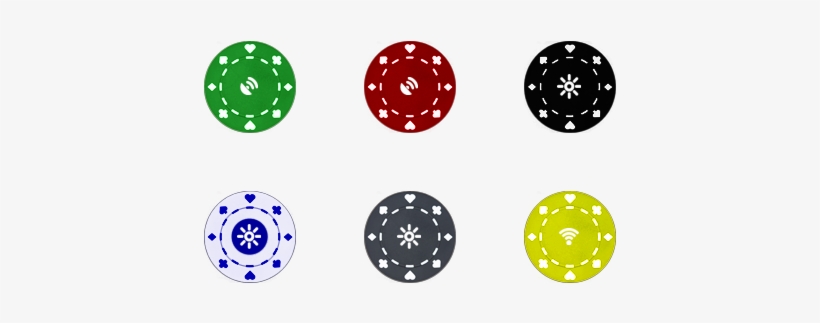 Poker Chips - White Suited Design Poker Chip, transparent png download