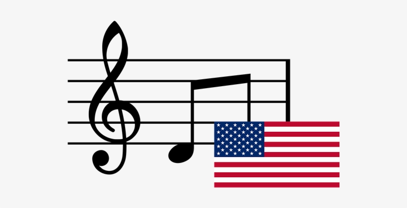 Music Notes And Flag Of Usa - Musical Notes PNG Image | Transparent PNG