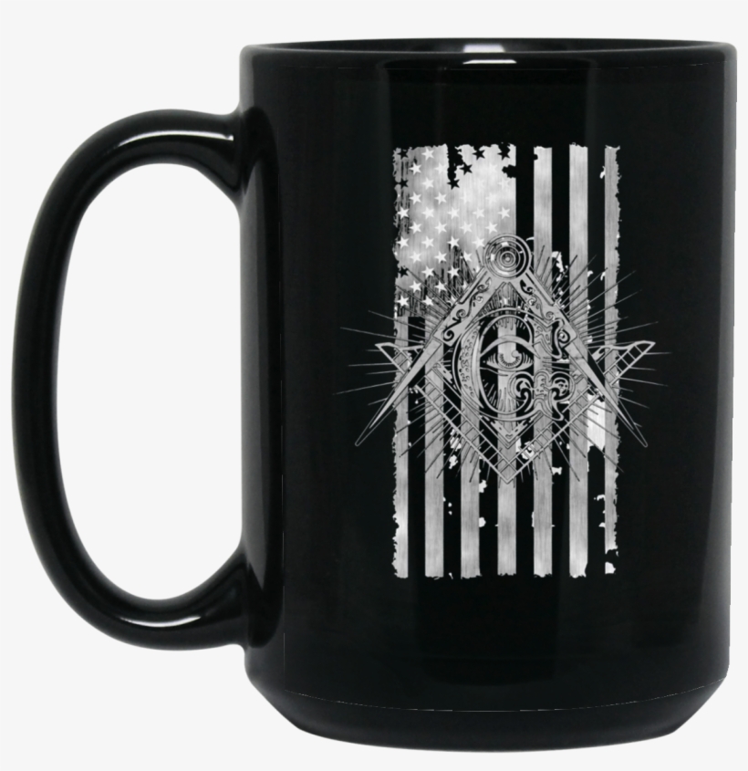 Freemason Patriotic Mason American Flag 15 Oz - Mug, transparent png download