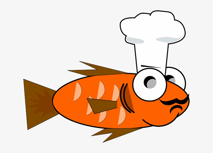 Goldfish Feeding - Fish Wearing Chef Hat Shower Curtain, transparent png download