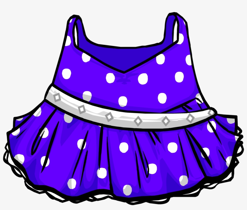 Purple Polka Dot Dress - Club Penguin Polka Dot Dress, transparent png download