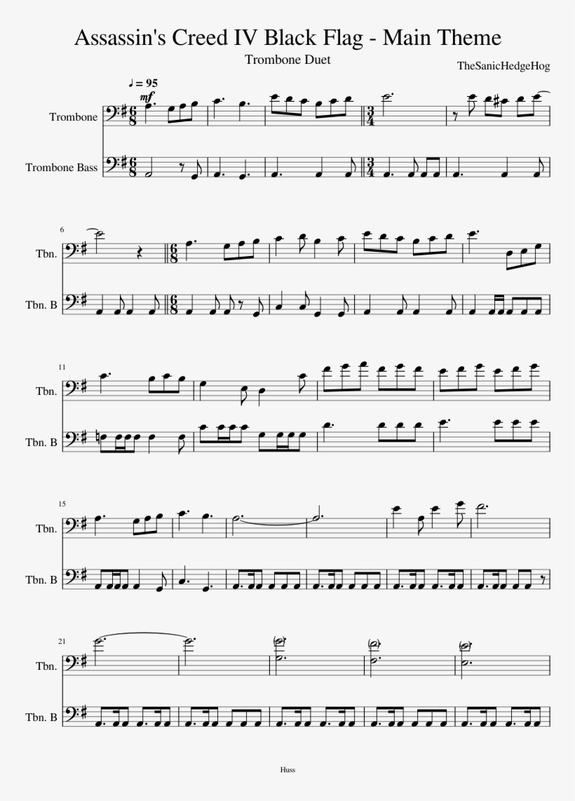 Assassin's Creed Iv Black Flag - Far I Ll Go Flute Sheet Music, transparent png download