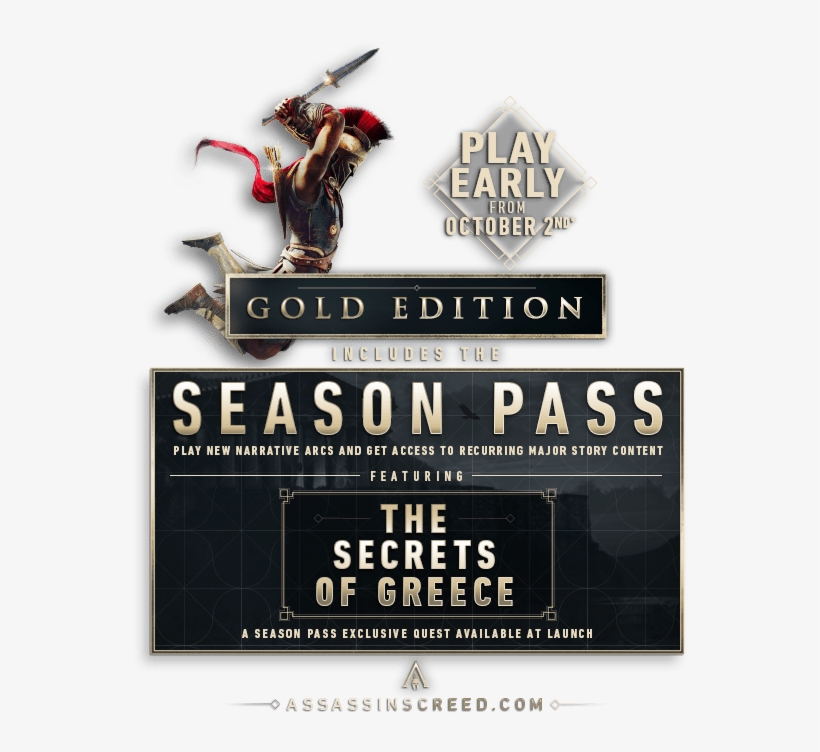 Assassins Creed Gold - Assassins Creed Odyssey Season Pass, transparent png download