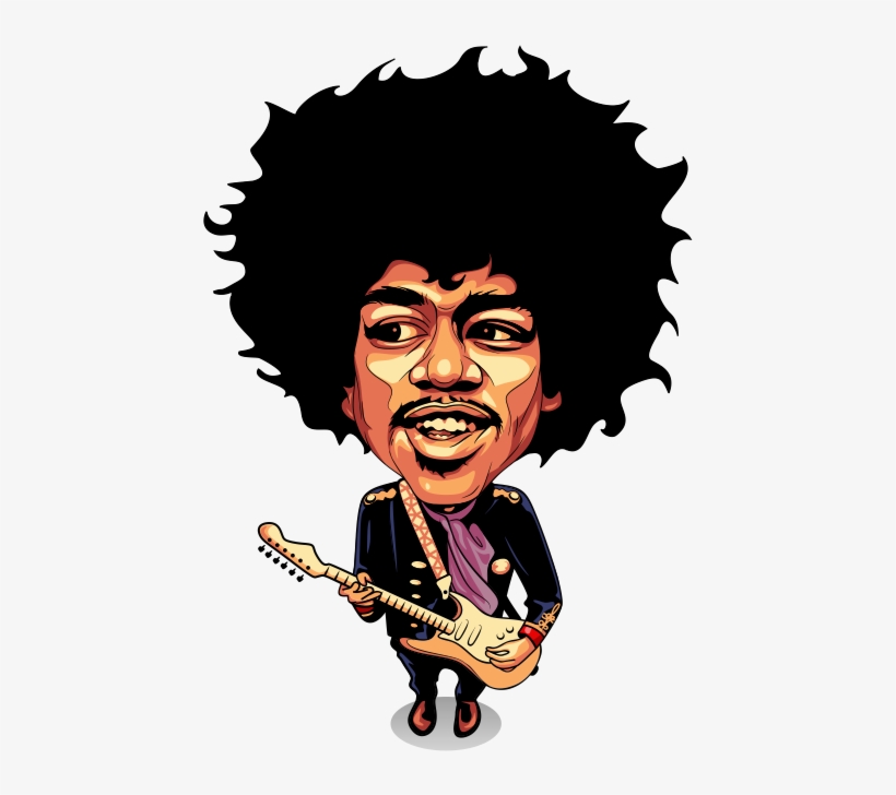 Jimi Hendrix Caricature Toni Agustian - Jimi Hendrix Cartoon, transparent png download