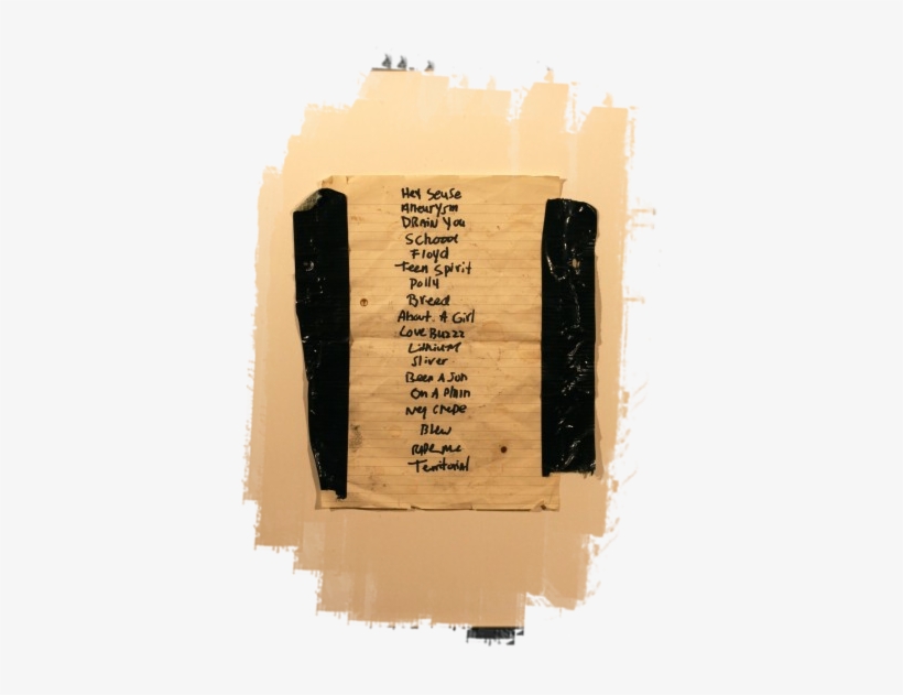 Kurt Cobain Handwritten Set List Kurt Cobain Setlist Png Image Transparent Png Free Download On Seekpng
