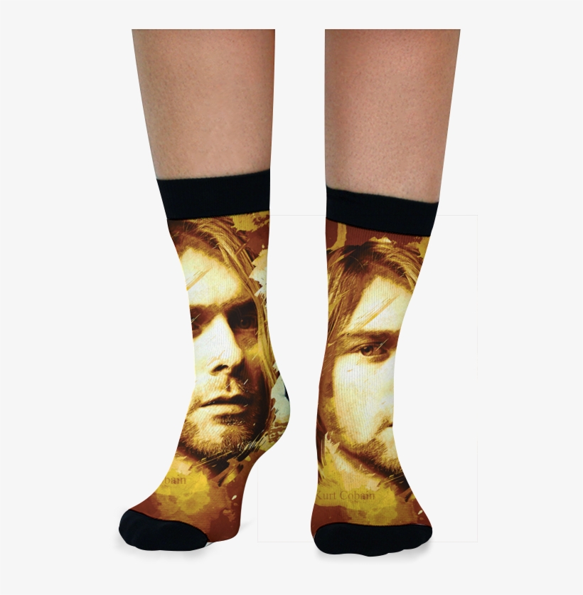 Meia Kurt Cobain Splash De Rafael Piresna - Friends Show Logo Men's Crew Socks 2 Pack, transparent png download