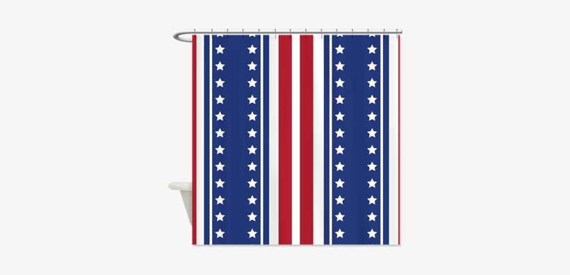 Patriotic Vertical Stars And Stripes Pattern Shower, transparent png download
