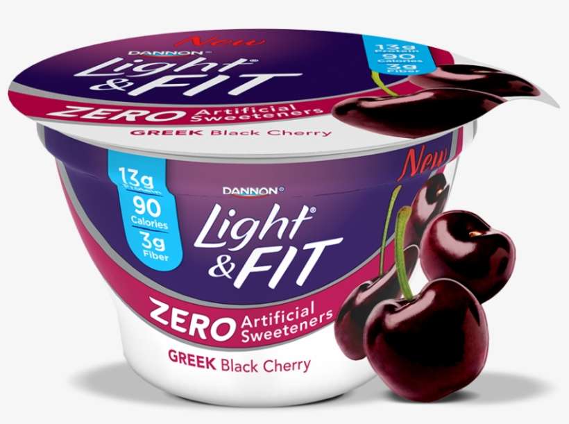Published Inblack Cherry - Dannon Light And Fit Zero Artificial Sweeteners, transparent png download