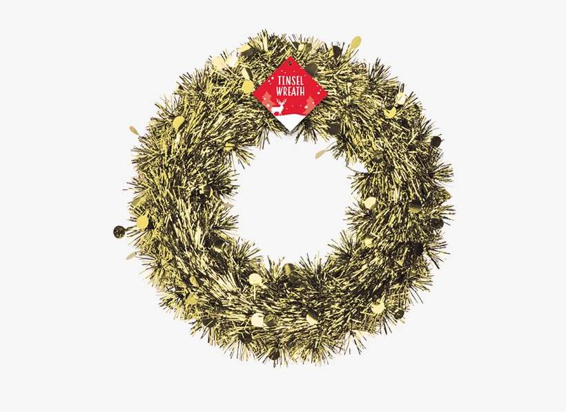 Christmas Tinsel Wreath 28cm - Christmas Day, transparent png download