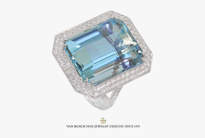 Exquisite Aquamarine And Diamond Ring - Diamond, transparent png download