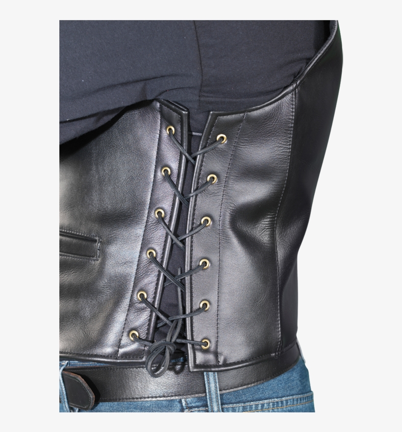 Black Leather Lacing - Vest, transparent png download