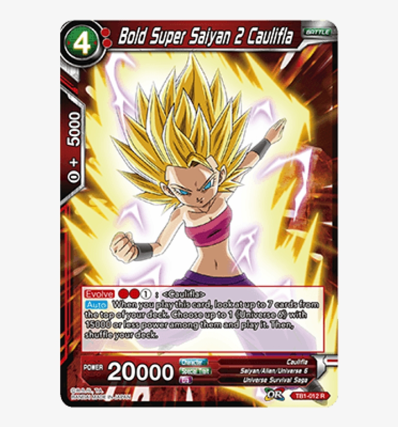 Bold Super Saiyan 2 Caulifla Tb1-012 R Dragon Ball - Bold Super Saiyan 2 Caulifla, transparent png download