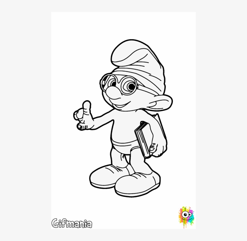 Haz Que Pitufo Filósofo Recupere Su Color Azul Coloreándole - Transparent Coloring Smurfette, transparent png download
