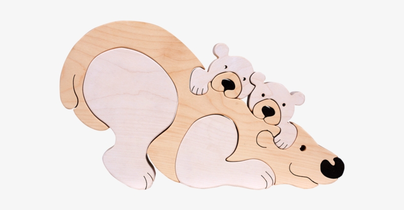 Polar Bear Family Puzzle - Ours Polaire Au Carton, transparent png download