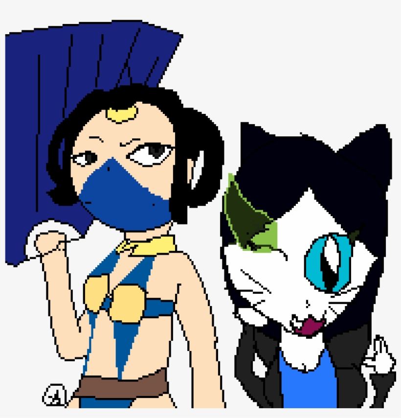 Misty Cage And Kitana - Drawing, transparent png download