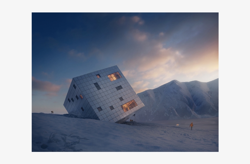 Winter Buildings - Biggest Ice Cube Ever, transparent png download